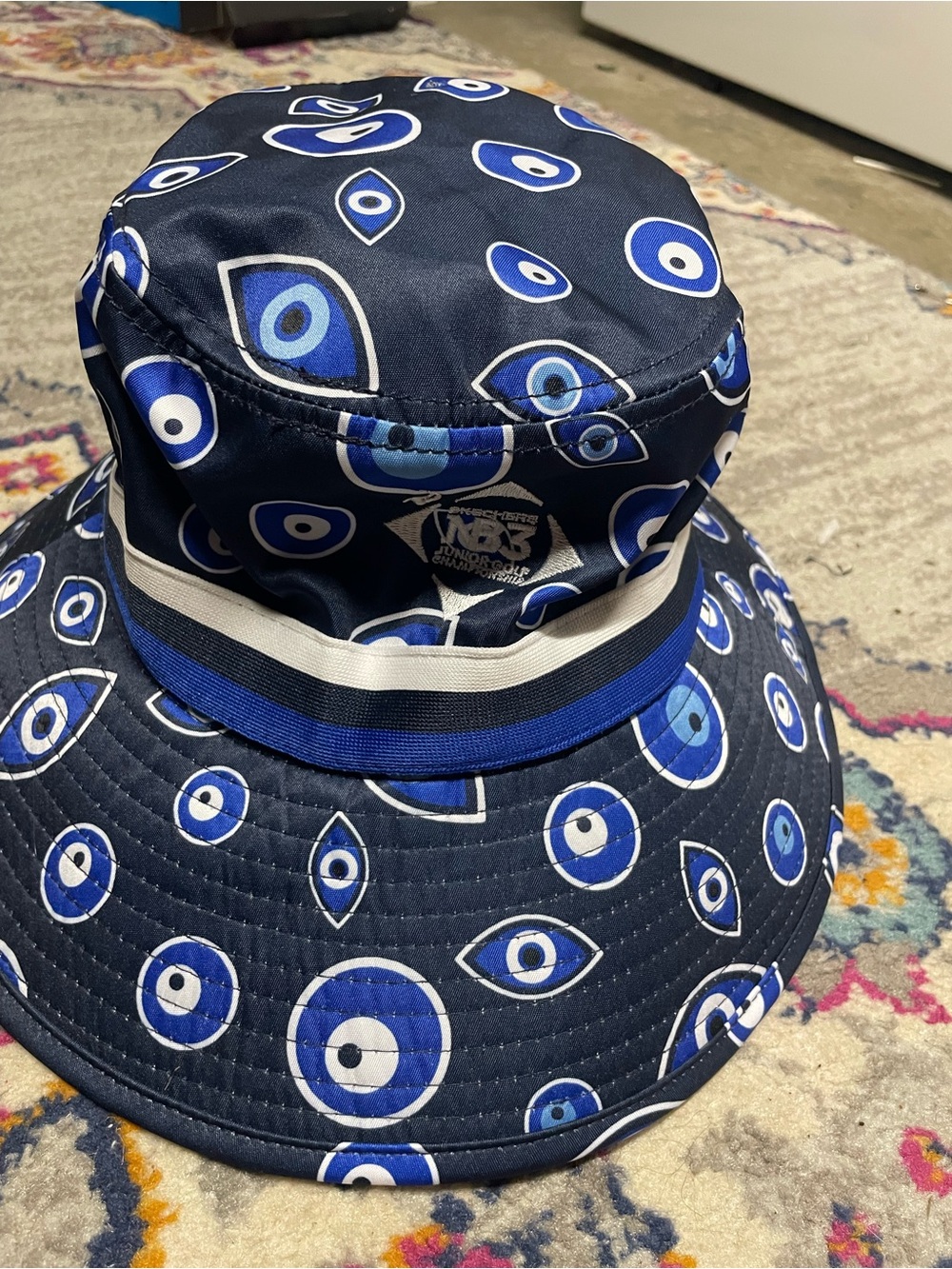 Women’s Golf Blue Evil Eye Bucket Hat Marie Birdie NWT